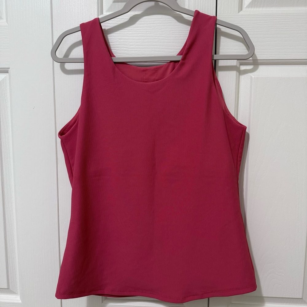 32 Degrees Cool Slate Rose Ribbed Bra Tank Built-In Bra L New - Picture 5 of 10